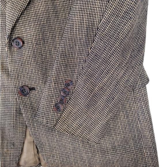 Host Pick Union Made Evan Picone Wool Check Two Button Vintage Blazer Jacket - Picture 7 of 10